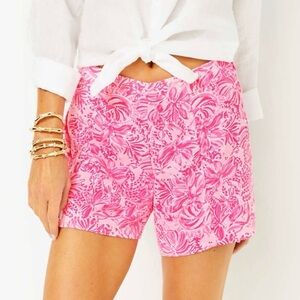 BRAND NEW Lilly Pulitzer Fola Short Pink Blossom Foxy Lama 5” inseam Size 8 NWT